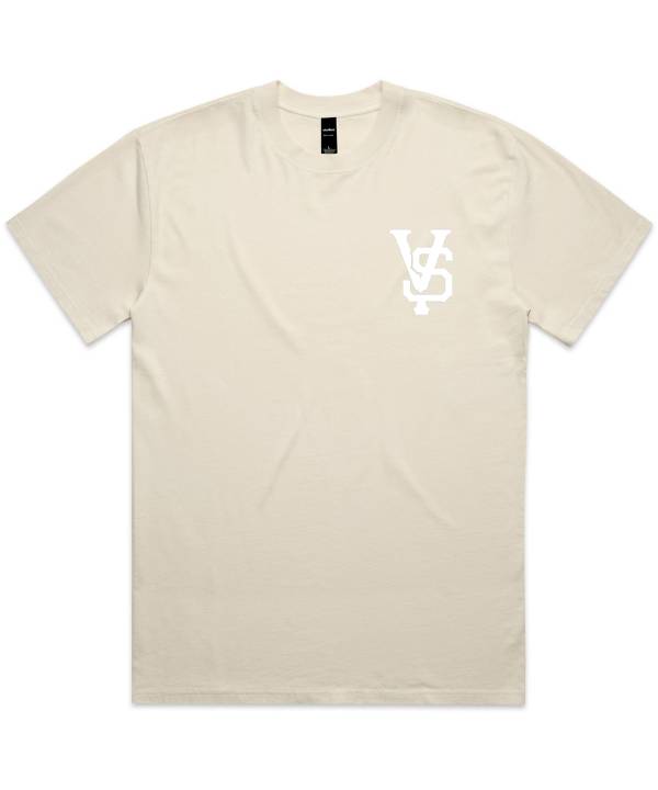 Embroidered VS Logo Shirt | Faded EKRU